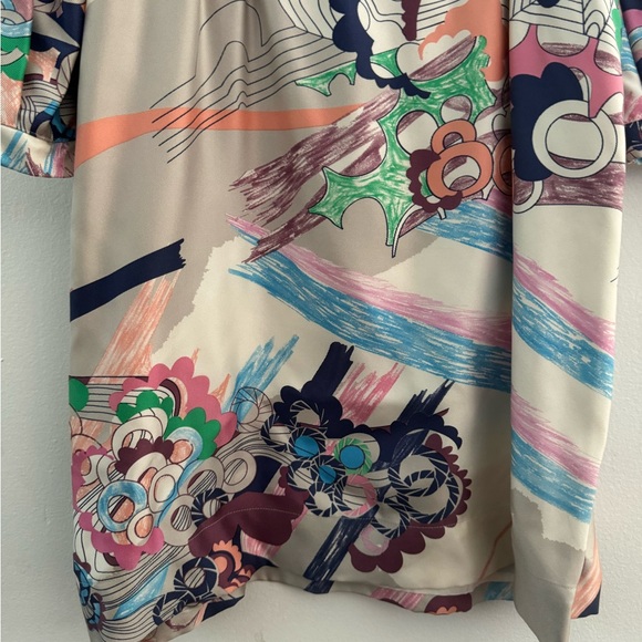 SEE BY CHLOE Dress Colorful Floral Pattern Puff Sleeve Party NWOT Size 2 EU 38 - Picture 3 of 11